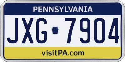 PA license plate JXG7904
