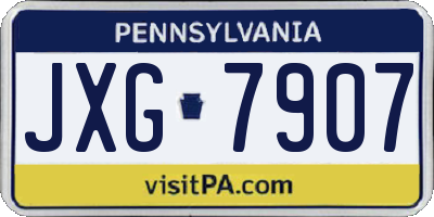PA license plate JXG7907