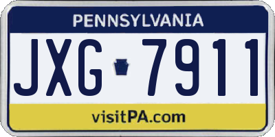PA license plate JXG7911