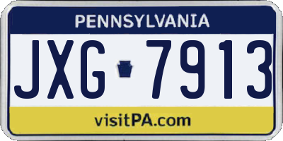 PA license plate JXG7913