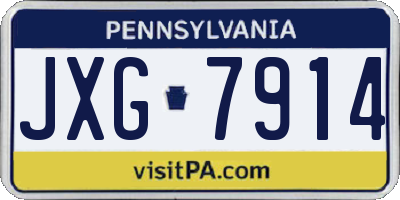 PA license plate JXG7914