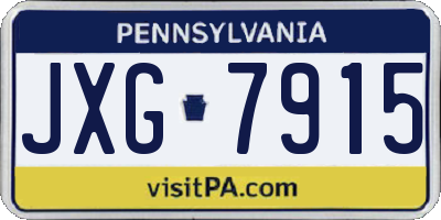 PA license plate JXG7915