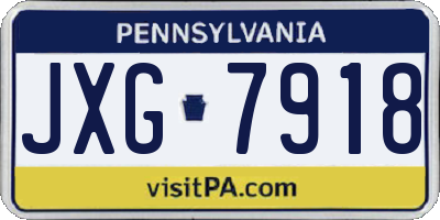 PA license plate JXG7918