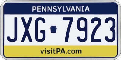 PA license plate JXG7923