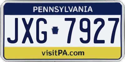 PA license plate JXG7927