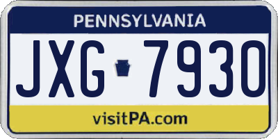 PA license plate JXG7930