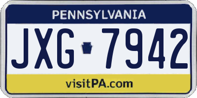 PA license plate JXG7942