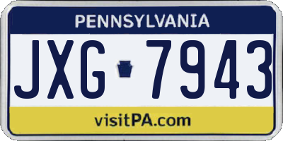 PA license plate JXG7943