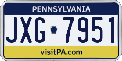 PA license plate JXG7951