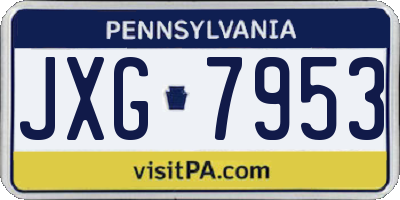 PA license plate JXG7953