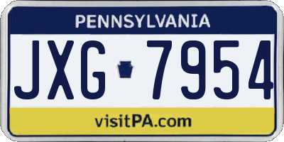 PA license plate JXG7954