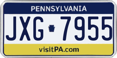 PA license plate JXG7955
