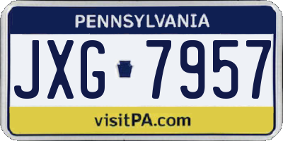 PA license plate JXG7957