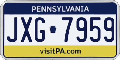 PA license plate JXG7959
