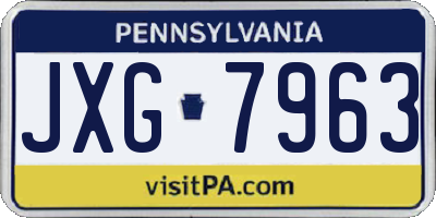 PA license plate JXG7963