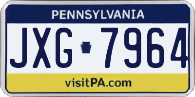 PA license plate JXG7964