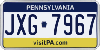 PA license plate JXG7967