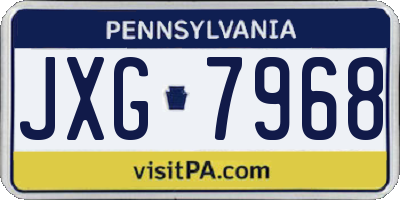 PA license plate JXG7968