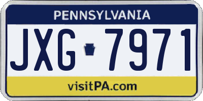 PA license plate JXG7971
