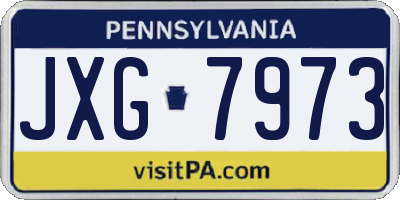PA license plate JXG7973