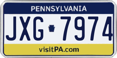 PA license plate JXG7974