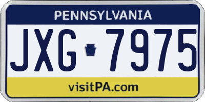 PA license plate JXG7975