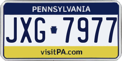 PA license plate JXG7977