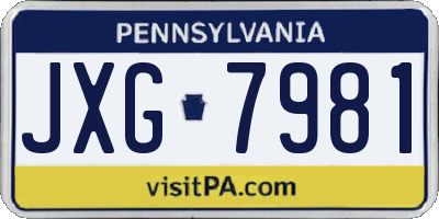 PA license plate JXG7981