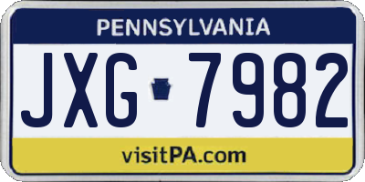 PA license plate JXG7982