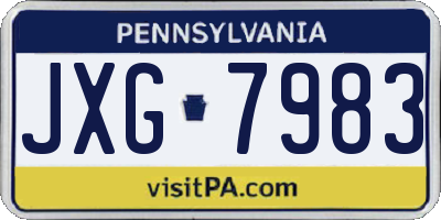 PA license plate JXG7983