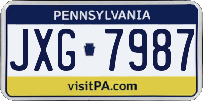 PA license plate JXG7987