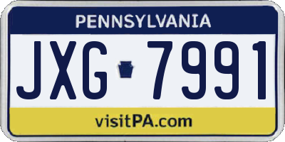 PA license plate JXG7991
