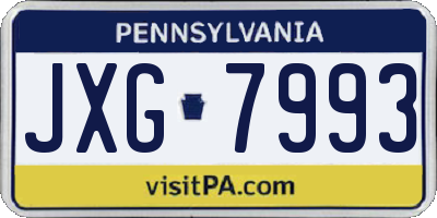 PA license plate JXG7993