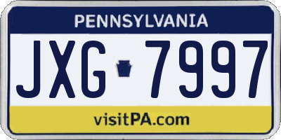 PA license plate JXG7997