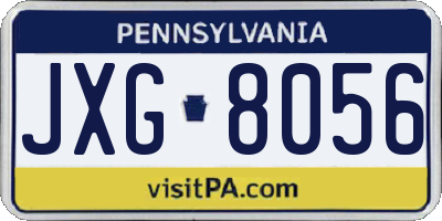 PA license plate JXG8056