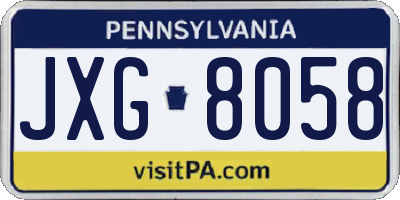 PA license plate JXG8058