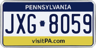 PA license plate JXG8059
