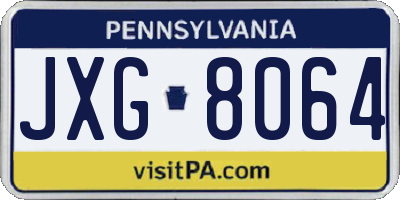 PA license plate JXG8064