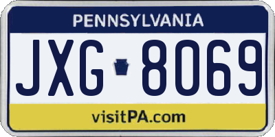 PA license plate JXG8069