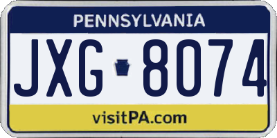 PA license plate JXG8074