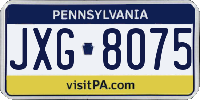 PA license plate JXG8075