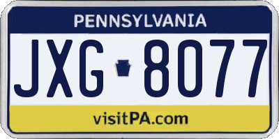 PA license plate JXG8077
