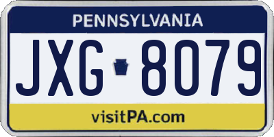 PA license plate JXG8079