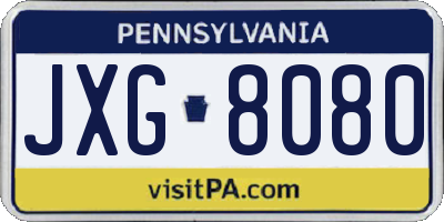 PA license plate JXG8080