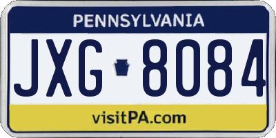 PA license plate JXG8084