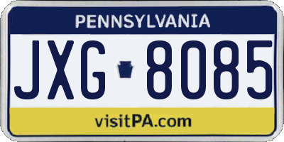 PA license plate JXG8085