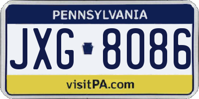 PA license plate JXG8086