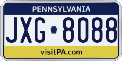 PA license plate JXG8088