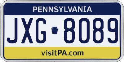 PA license plate JXG8089