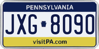 PA license plate JXG8090